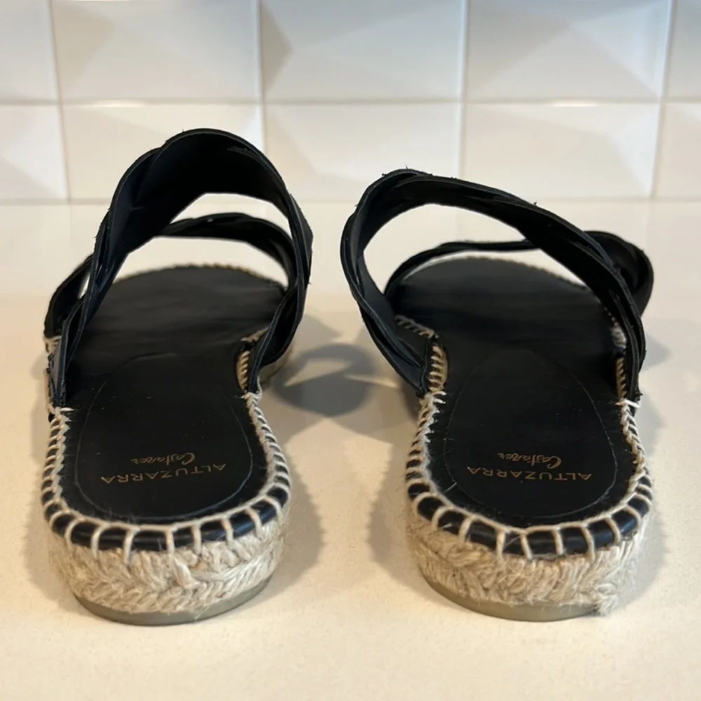 Altuzarra Black Braided Slide Sandals